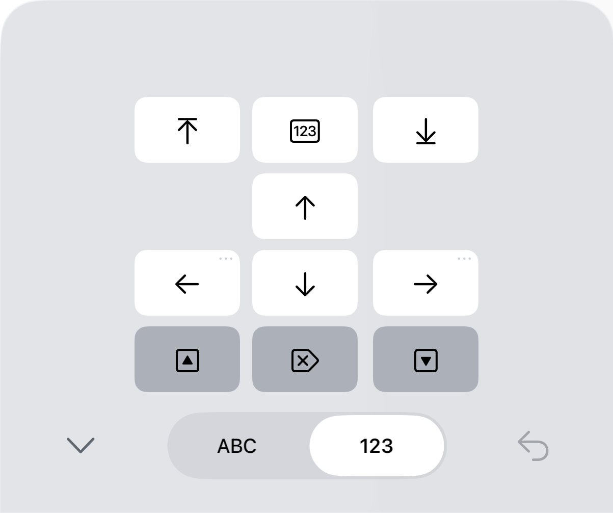 El nuevo teclado de cursor en Soulver 4 en iPhone